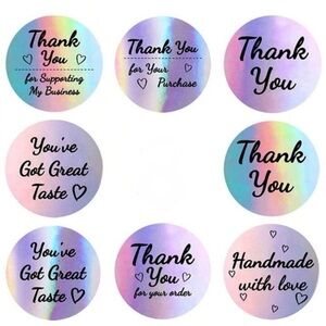 Holographic Thank You Stickers (60pcs)